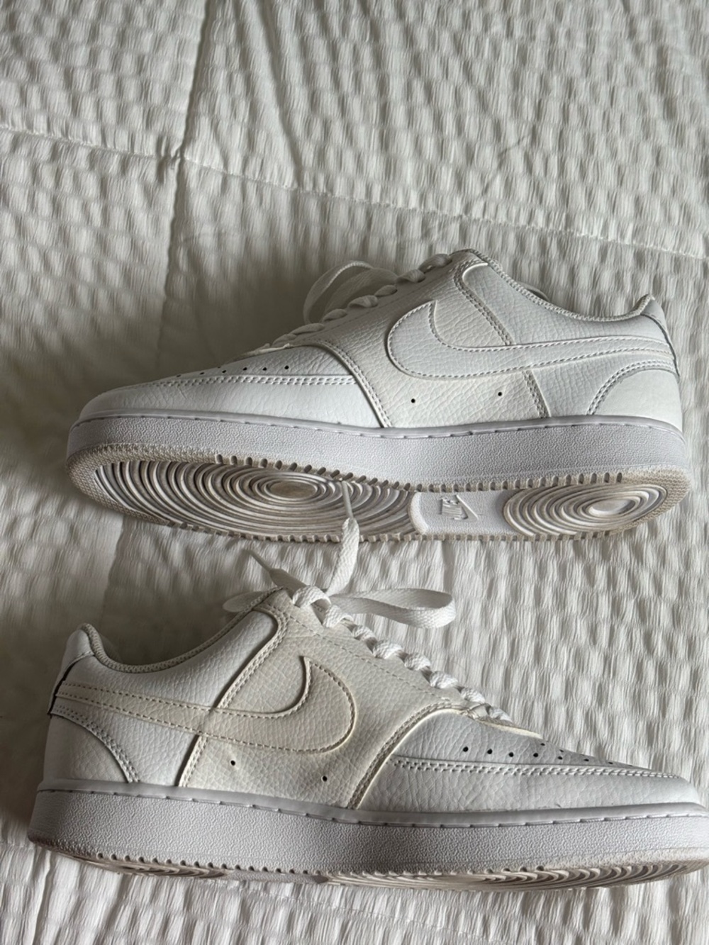 Nike Court Vision Low White Sneakers Woman’s Size 8.5 Clean Classic CD5434-100 - Picture 2 of 7